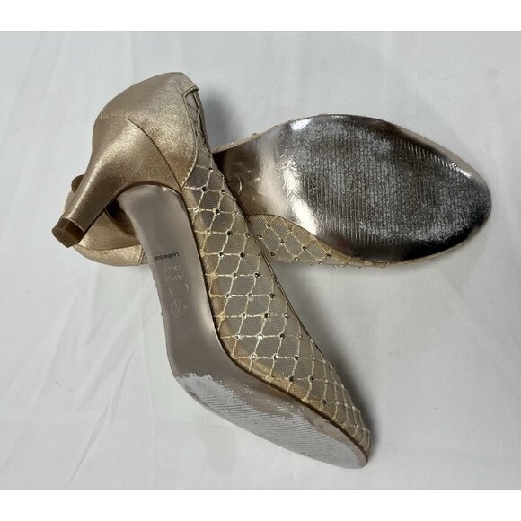 Sexy Women's Size 8 Cream/Sheer/Jewels Peep Toe Pumps 🤩 - Picture 6 of 11